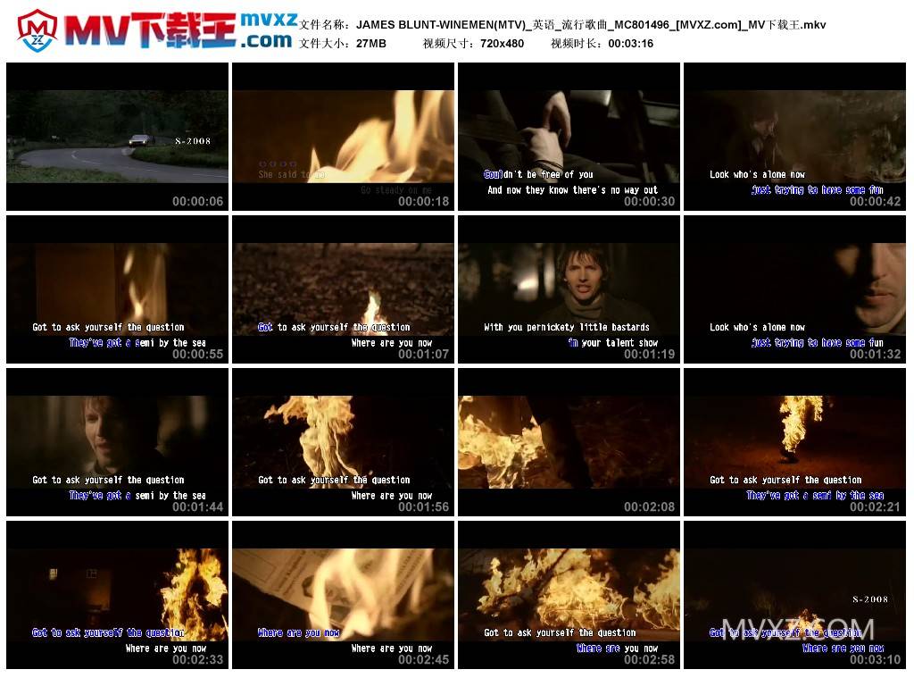 JAMES BLUNT-WINEMEN(MTV)_英语_流行歌曲_MC801496
